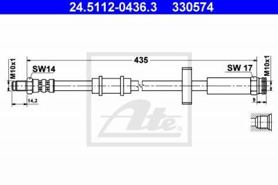 ATE 24.5112-0436.3 тормозной шланг на FIAT DUCATO Panorama (280)