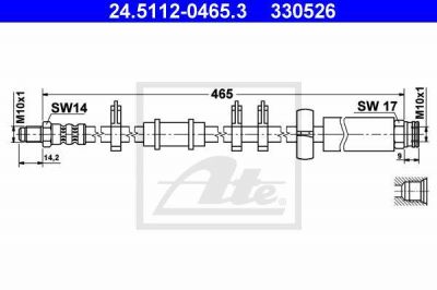 ATE 24.5112-0465.3 тормозной шланг на PEUGEOT BOXER автобус (230P)