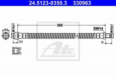 ATE 24512303503 Шланг торм зад MB W221 05->