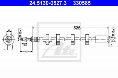 ATE 24.5130-0527.3 тормозной шланг на PEUGEOT 406 Break (8E/F)