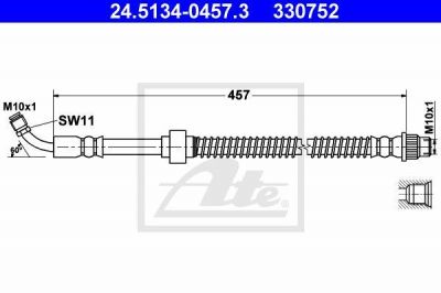 ATE 24.5134-0457.3 тормозной шланг на NISSAN INTERSTAR c бортовой платформой/ходовая часть