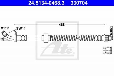 ATE 24.5134-0468.3 тормозной шланг на NISSAN INTERSTAR c бортовой платформой/ходовая часть