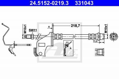 ATE 24.5152-0219.3 тормозной шланг на OPEL ASTRA H (L48)