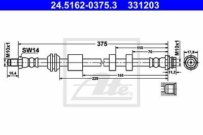 ATE 24.5162-0375.3 тормозной шланг на VOLVO V70 III (BW)