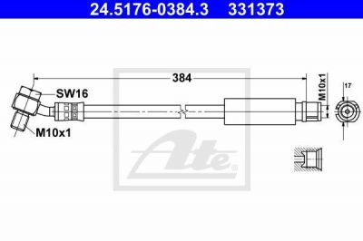 ATE 24.5176-0384.3 тормозной шланг на OPEL INSIGNIA