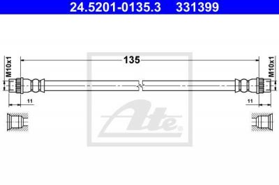 ATE 24.5201-0135.3 тормозной шланг на RENAULT MEGANE III Наклонная задняя часть (BZ0_)