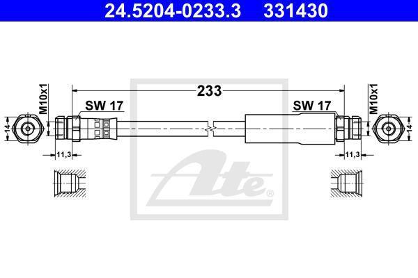 ATE 24520402333 Bremsschlauch HA AUDI A3(8P)Cabrio 08-13