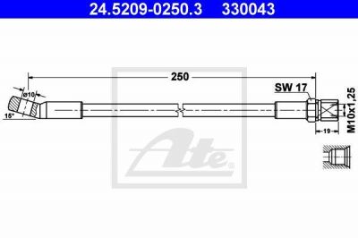 ATE 24.5209-0250.3 тормозной шланг на FIAT 128 купе (128_)