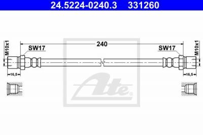ATE 24.5224-0240.3 тормозной шланг на VW KAEFER кабрио (15)