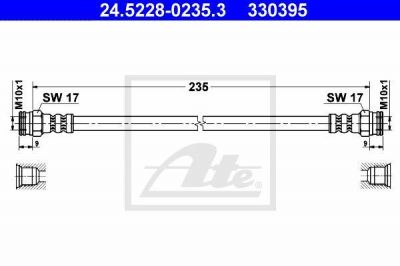 ATE 24.5228-0235.3 тормозной шланг на SKODA FAVORIT (781)