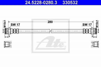 ATE 24.5228-0280.3 тормозной шланг на PEUGEOT 406 Break (8E/F)