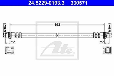 ATE 24.5229-0193.3 тормозной шланг на NISSAN KUBISTAR (X76)