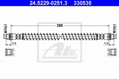 ATE 24.5229-0251.3 тормозной шланг на PEUGEOT EXPERT фургон (222)