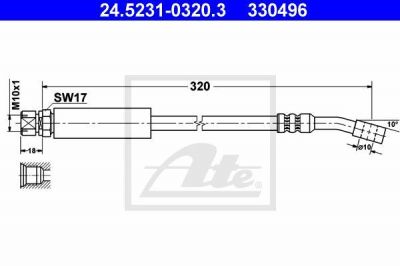 ATE 24.5231-0320.3 тормозной шланг на OPEL CORSA B (73_, 78_, 79_)