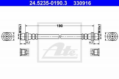 ATE 24.5235-0190.3 тормозной шланг на TOYOTA PICNIC (_XM10)