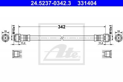 ATE 24.5237-0342.3 тормозной шланг на MERCEDES-BENZ A-CLASS (W168)