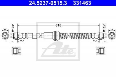 ATE 24.5237-0515.3 тормозной шланг на VW TOUAREG (7P5)