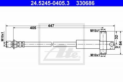 ATE 24.5245-0405.3 тормозной шланг на FORD TRANSIT c бортовой платформой/ходовая часть (E_ _)
