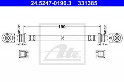 ATE 24.5247-0190.3 тормозной шланг на NISSAN QASHQAI (J11, J11_)