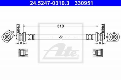 ATE 24.5247-0310.3 тормозной шланг на NISSAN ALMERA II (N16)