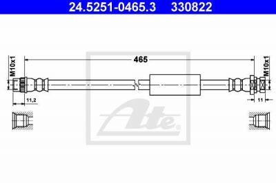 ATE 24.5251-0465.3 тормозной шланг на NISSAN INTERSTAR c бортовой платформой/ходовая часть