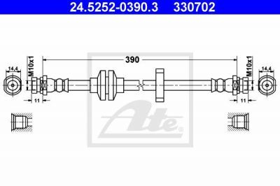 ATE 24.5252-0390.3 тормозной шланг на RENAULT LAGUNA II (BG0/1_)