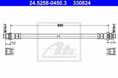 ATE 24.5258-0450.3 тормозной шланг на NISSAN INTERSTAR c бортовой платформой/ходовая часть