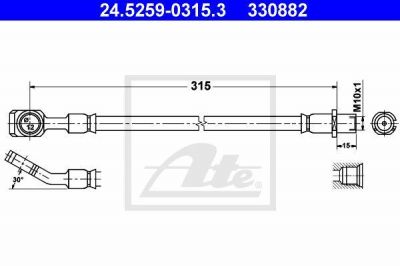 ATE 24.5259-0315.3 тормозной шланг на OPEL VECTRA C GTS