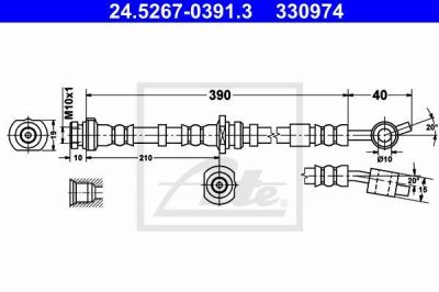 ATE 24.5267-0391.3 тормозной шланг на NISSAN PRIMERA Traveller (WP11)