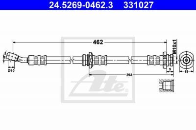ATE 24.5269-0462.3 тормозной шланг на NISSAN MICRA II (K11)