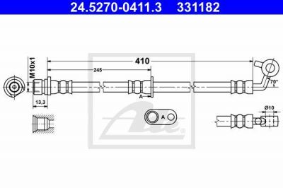 ATE 24.5270-0411.3 тормозной шланг на HONDA CR-V III (RE)