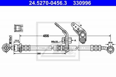 ATE 24.5270-0456.3 тормозной шланг на HONDA ACCORD VII Tourer (CM)