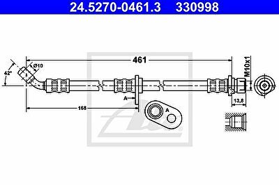 ATE 24.5270-0461.3 тормозной шланг на HONDA ACCORD VII Tourer (CM)