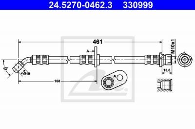 ATE 24.5270-0462.3 тормозной шланг на HONDA ACCORD VII Tourer (CM)