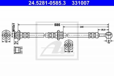 ATE 24.5281-0585.3 тормозной шланг на NISSAN PRIMERA Traveller (WP11)