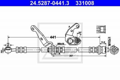 ATE 24.5287-0441.3 тормозной шланг на HONDA CR-V I (RD)