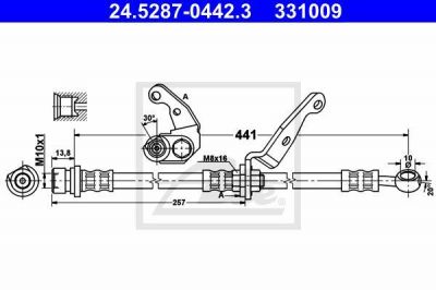 ATE 24.5287-0442.3 тормозной шланг на HONDA CR-V I (RD)