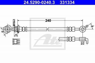 ATE 24.5290-0240.3 тормозной шланг на RENAULT KOLEOS (HY_)