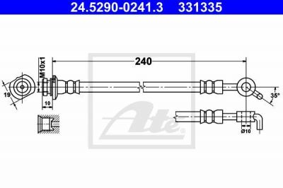 ATE 24.5290-0241.3 тормозной шланг на RENAULT KOLEOS (HY_)