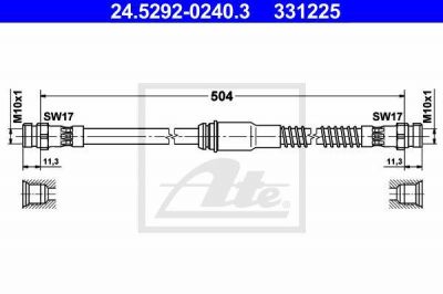 ATE 24.5292-0240.3 тормозной шланг на NISSAN QASHQAI (J11, J11_)