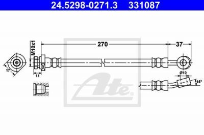 ATE 24.5298-0271.3 тормозной шланг на KIA CEE'D SW (ED)