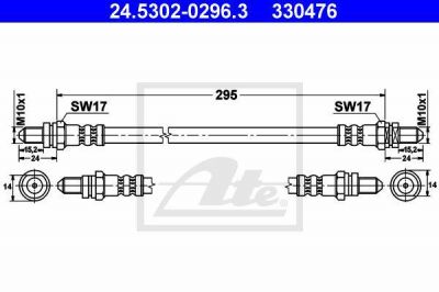 ATE 24.5302-0296.3 тормозной шланг на FORD SCORPIO I (GAE, GGE)