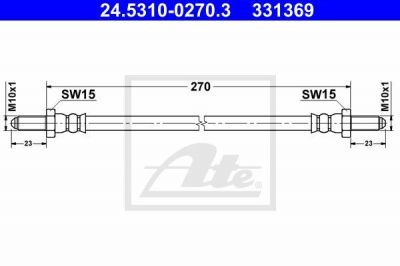 ATE 24.5310-0270.3 тормозной шланг на SAAB 90