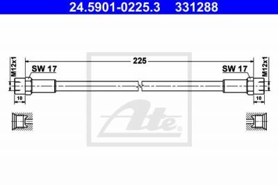 ATE 24.5901-0225.3 шланг сцепления на MERCEDES-BENZ седан (W123)