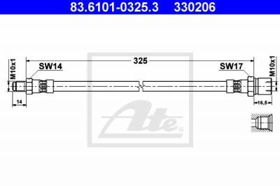 ATE 83.6101-0325.3 тормозной шланг на VW KAEFER кабрио (15)