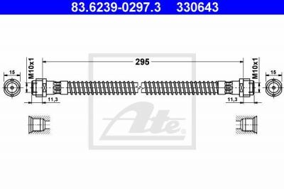 ATE 83.6239-0297.3 тормозной шланг на PORSCHE 911 (997)