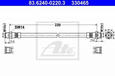 ATE 83.6240-0220.3 тормозной шланг на Z3 (E36)