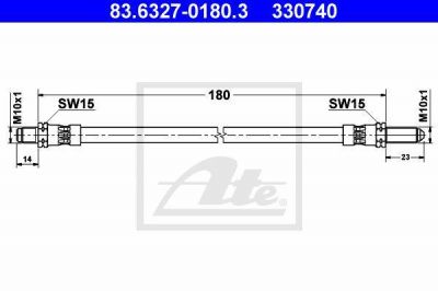 ATE 83.6327-0180.3 тормозной шланг на FORD SCORPIO I (GAE, GGE)