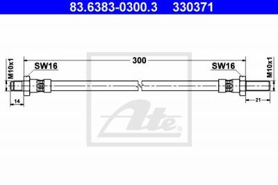 ATE 83.6383-0300.3 тормозной шланг на VOLVO 240 Kombi (P245)