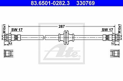 ATE 83.6501-0282.3 тормозной шланг на FIAT STILO (192)